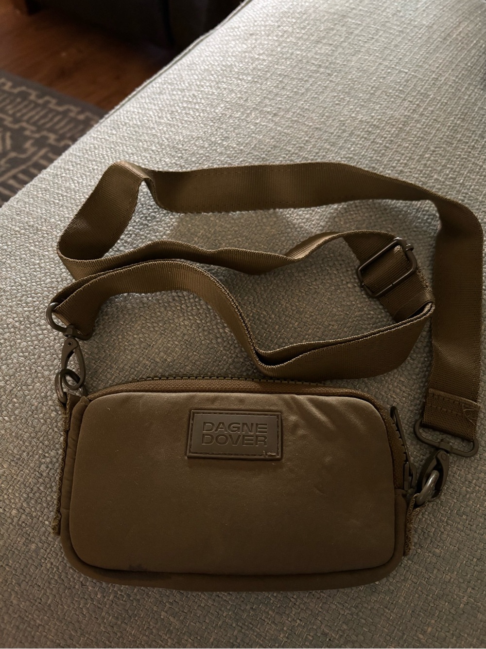 Dagne Dover Mara Neoprene Phone Sling in Dark Moss with Adjustable Strap